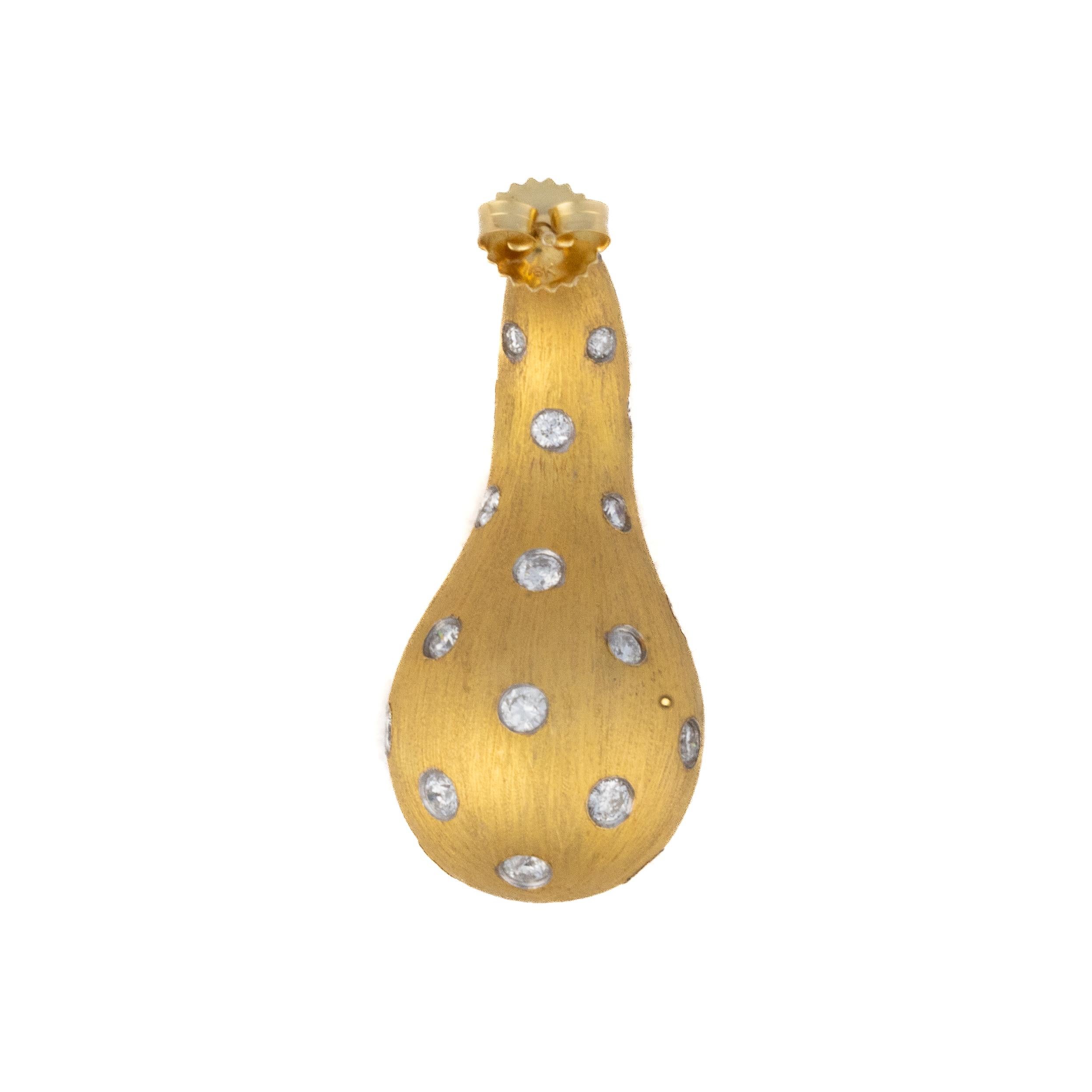 Retro Diamond-Set Teardrop Earrings For Sale