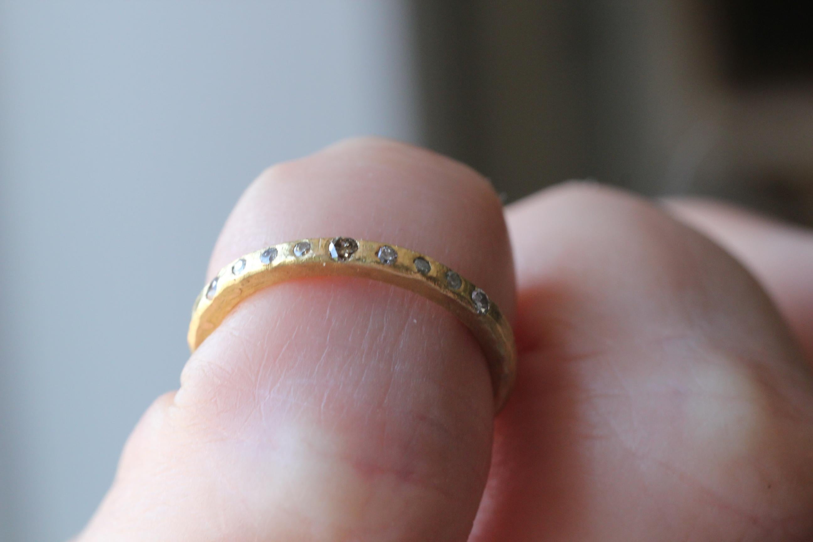 Farbe Diamant 21-22k Gold Band Ehering Mehr Mode Stapelbare Braut-Ideen im Angebot 3