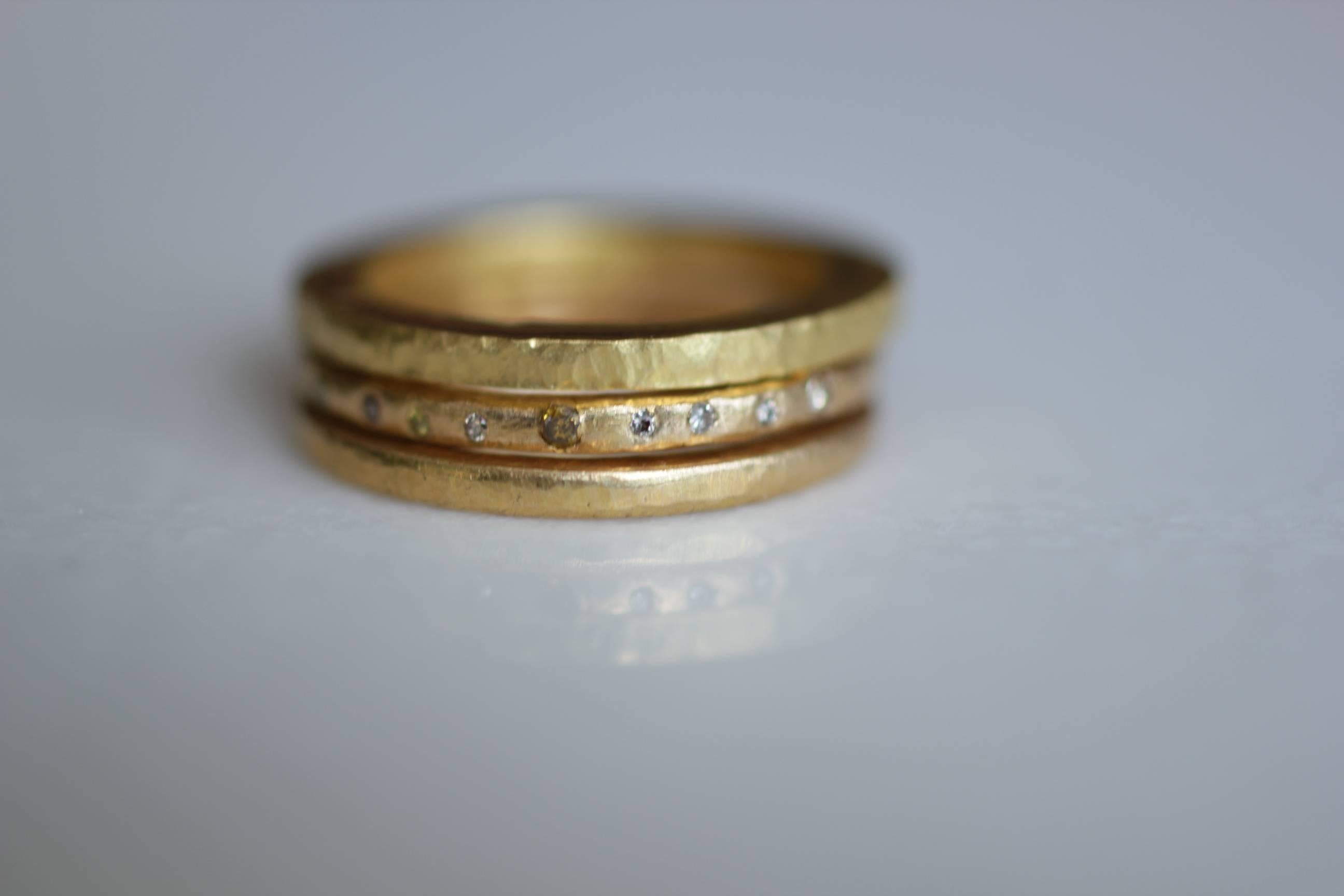 Farbe Diamant 21-22k Gold Band Ehering Mehr Mode Stapelbare Braut-Ideen im Angebot 5