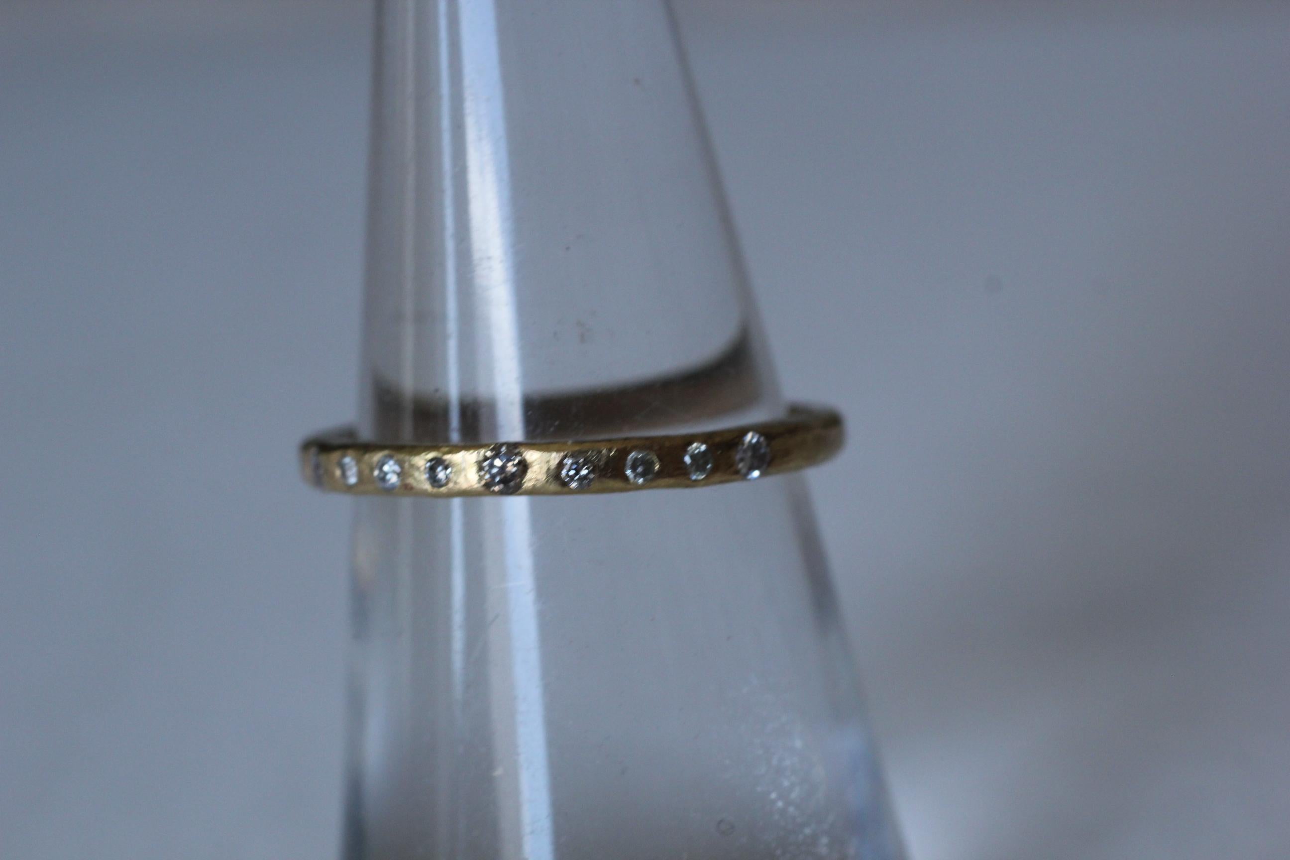 Farbe Diamant 21-22k Gold Band Ehering Mehr Mode Stapelbare Braut-Ideen (Rundschliff) im Angebot