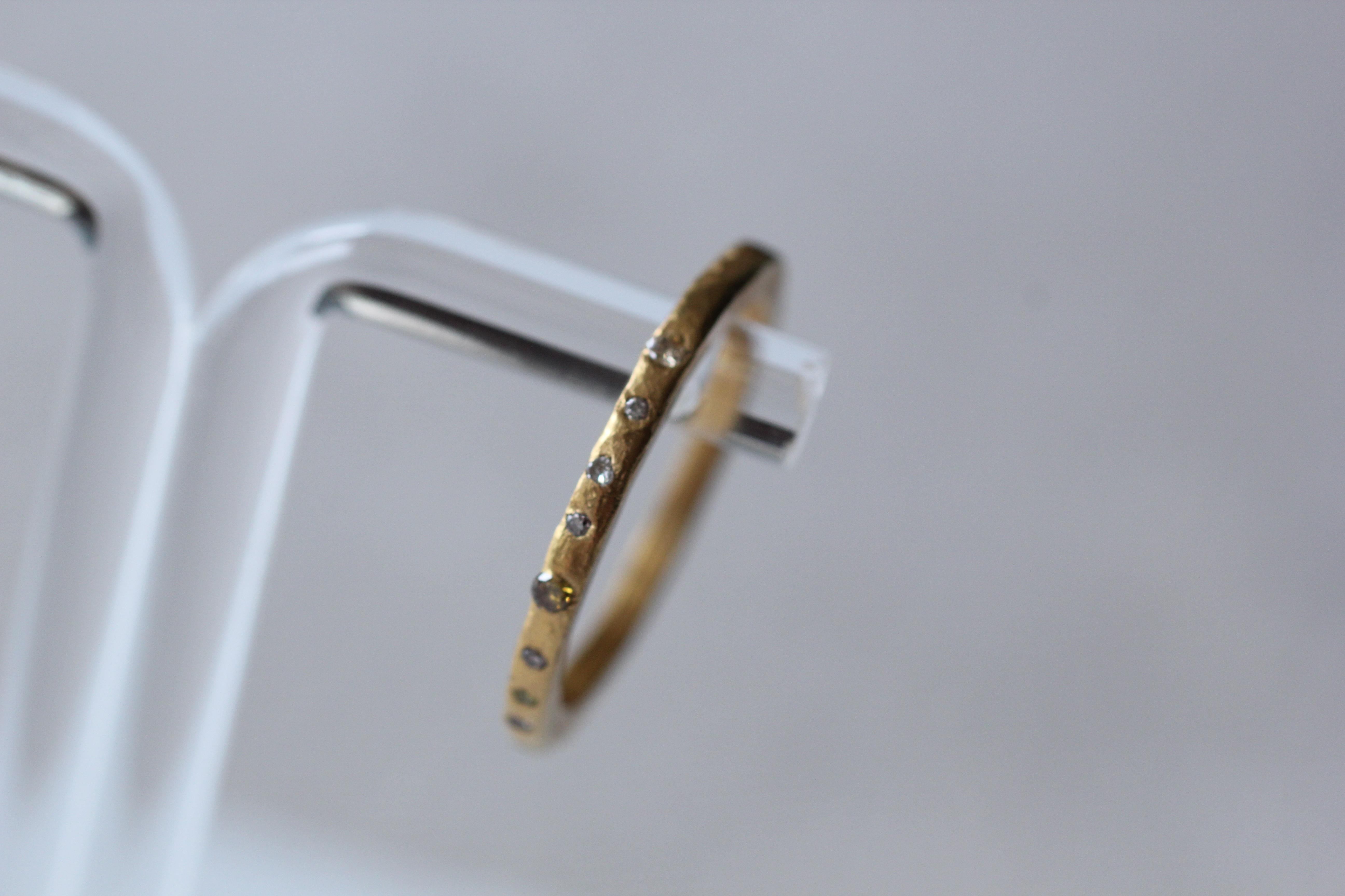 Farbe Diamant 21-22k Gold Band Ehering Mehr Mode Stapelbare Braut-Ideen (Zeitgenössisch) im Angebot