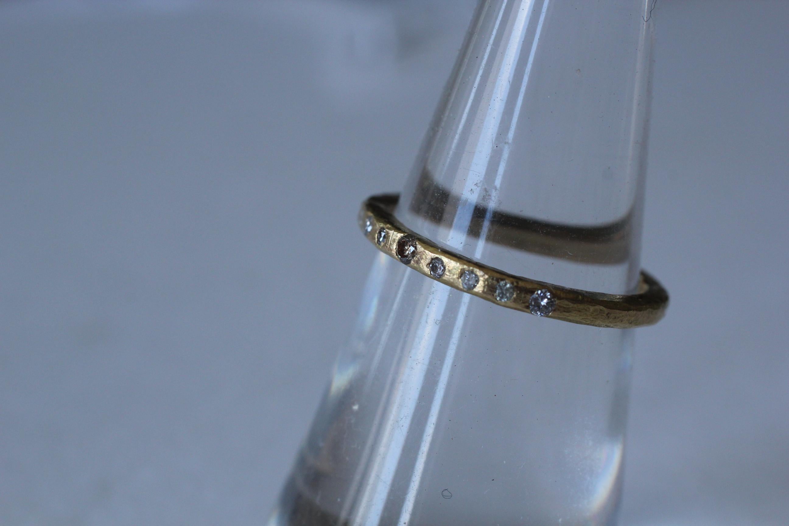 Farbe Diamant 21-22k Gold Band Ehering Mehr Mode Stapelbare Braut-Ideen im Zustand „Neu“ im Angebot in New York, NY