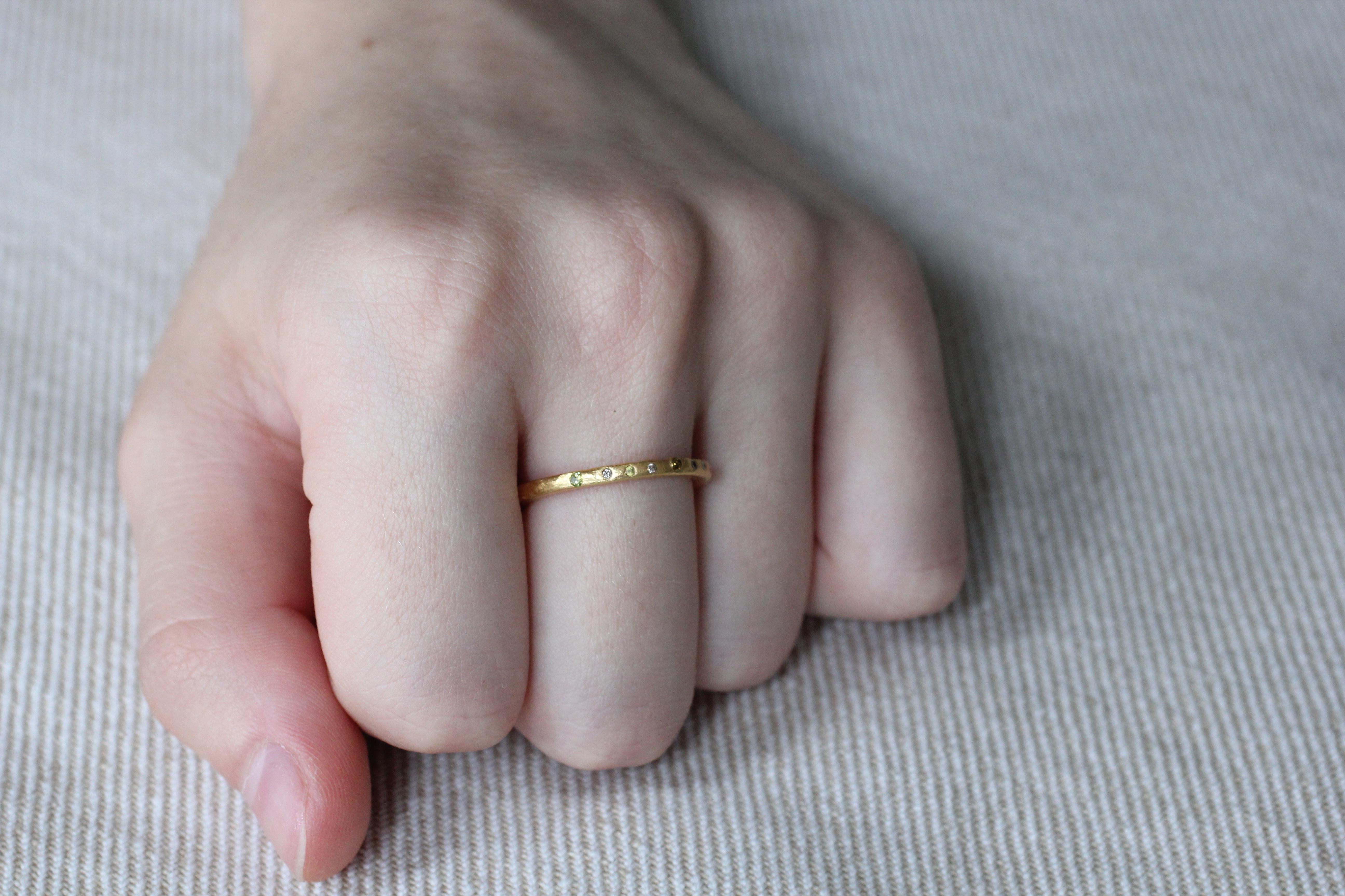 Farbe Diamant 21-22k Gold Band Ehering Mehr Mode Stapelbare Braut-Ideen für Damen oder Herren im Angebot