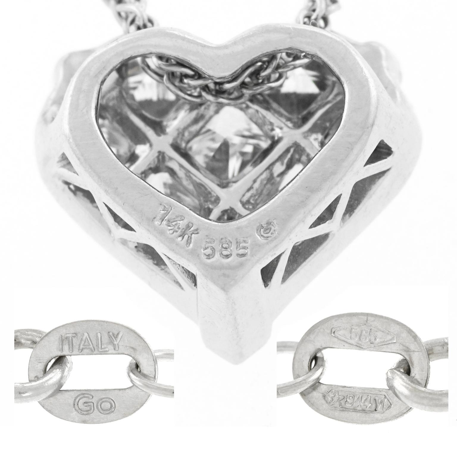 Women's Diamond-set White Gold Heart Pendant