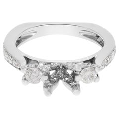 Vintage Diamond Setting with 2 Side Diamonds in 14k White Gold