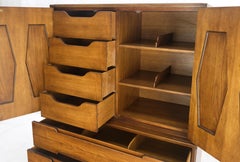 Diamond Shape Door Front Horse Shoe Shape Brass Drop Pulls High Boy Dresser MINT