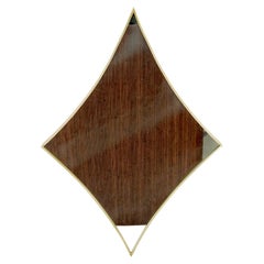 Diamond Shape Italian Aluminum Molding Thin Profile Frame Wall Mirror Mint