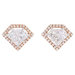 Orecchino in oro 18 carati a forma di diamante