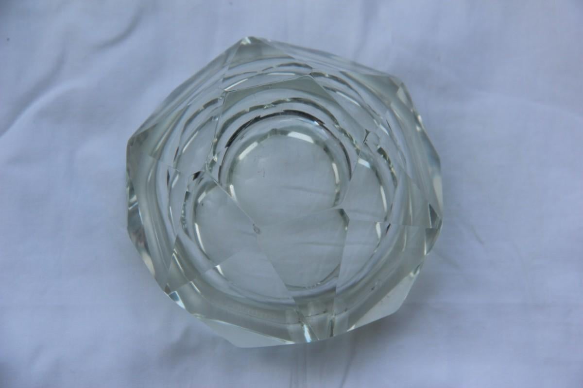 Aschenbecher in Form eines Diamanten, Shining Italy Design, 1960er Jahre, Transparentes Glas (Italienisch) im Angebot