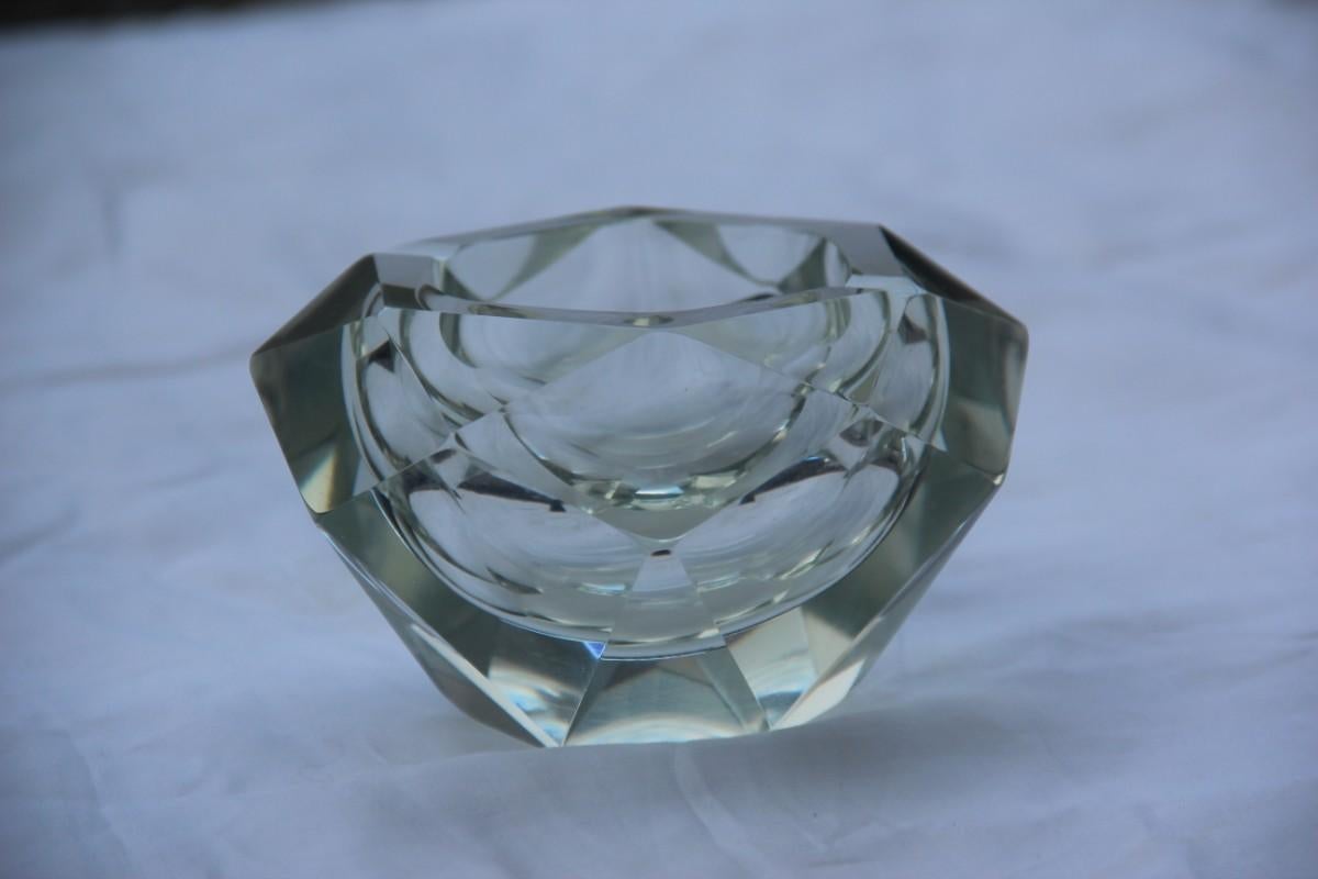 Aschenbecher in Form eines Diamanten, Shining Italy Design, 1960er Jahre, Transparentes Glas (Muranoglas) im Angebot
