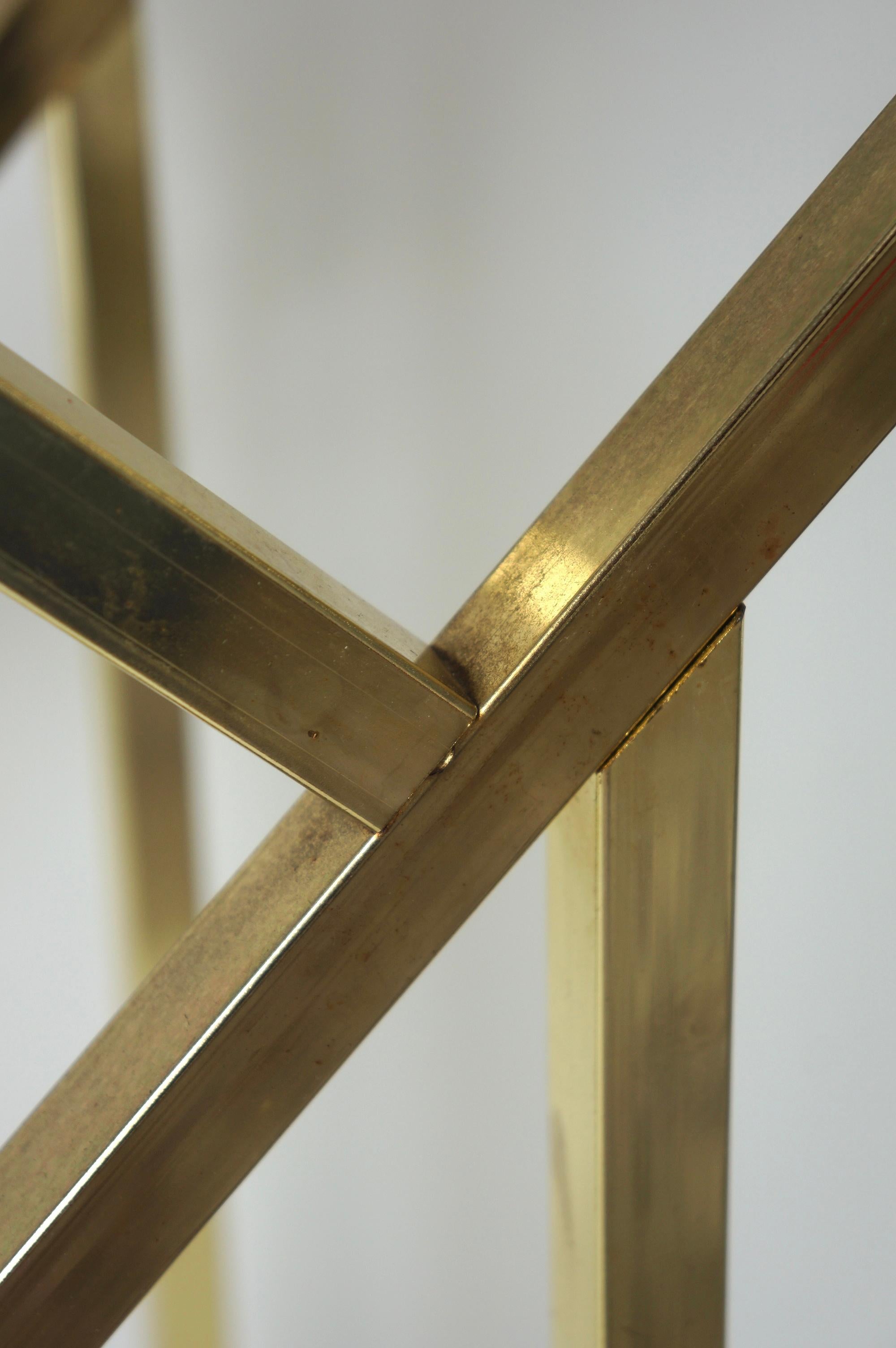 Diamond shaped brass etagere shelf 1