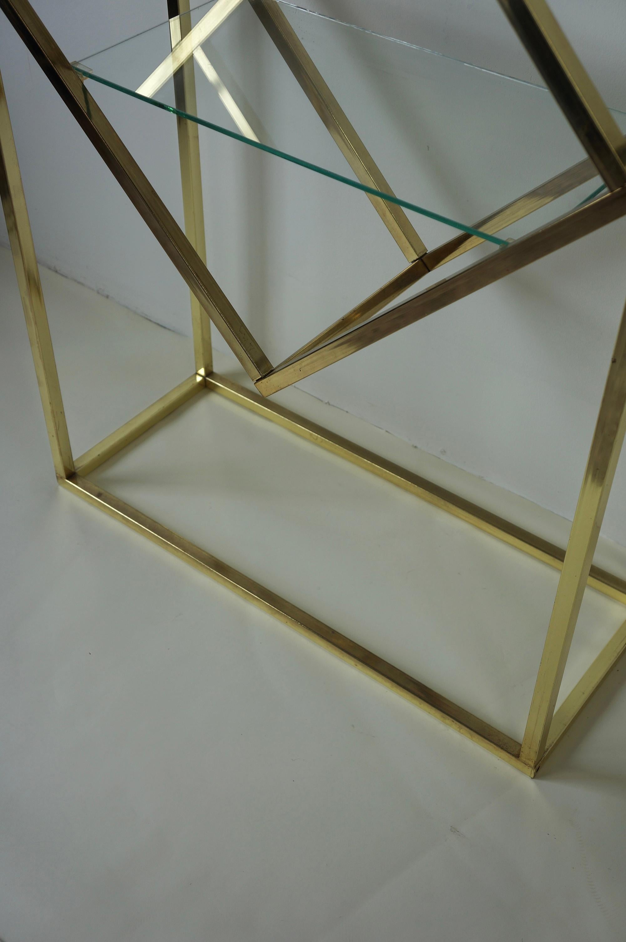 Unknown Diamond shaped brass etagere shelf
