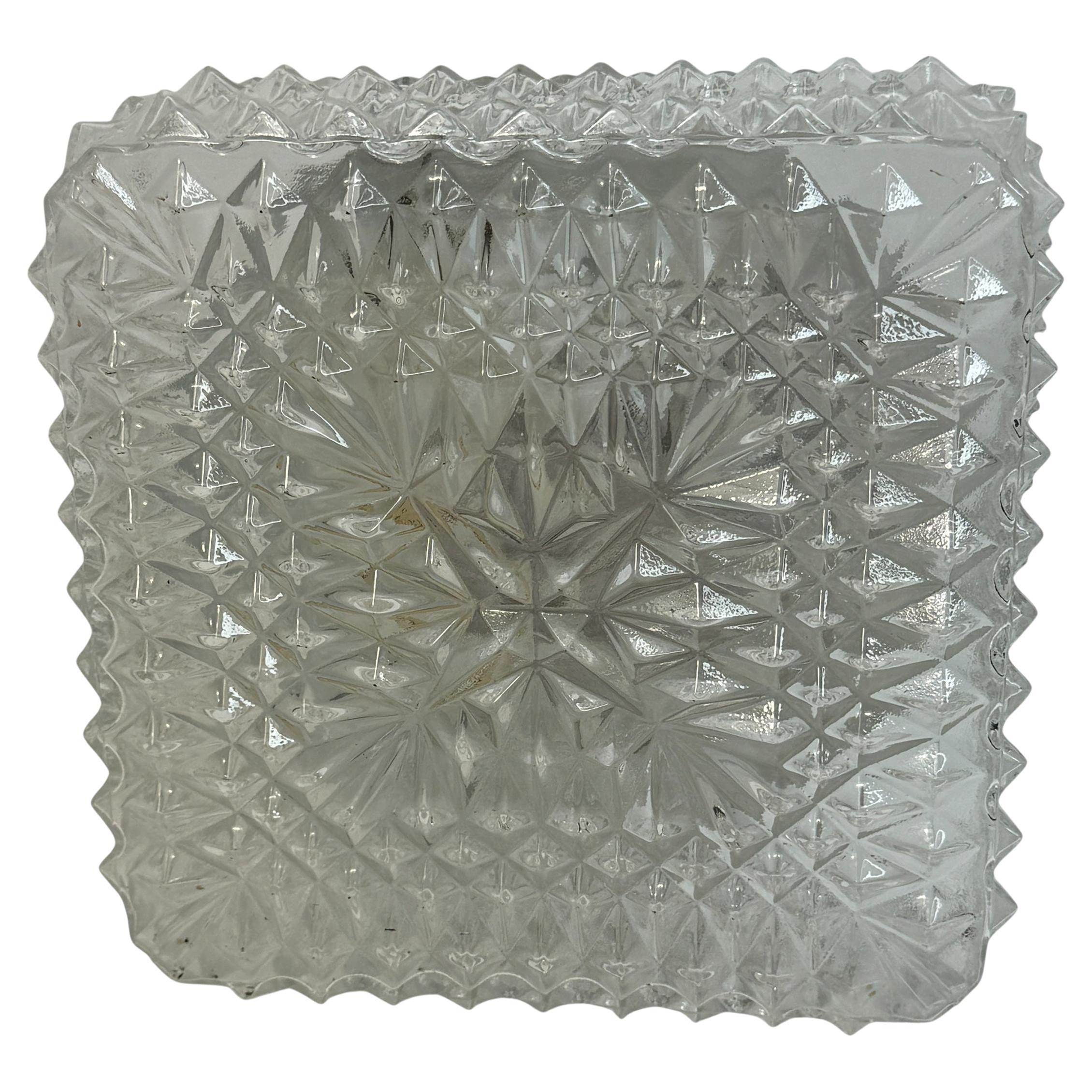 Diamantförmige Einbau-Deckenleuchte aus klarem Glas, Massive Leuchten, Deutschland im Angebot