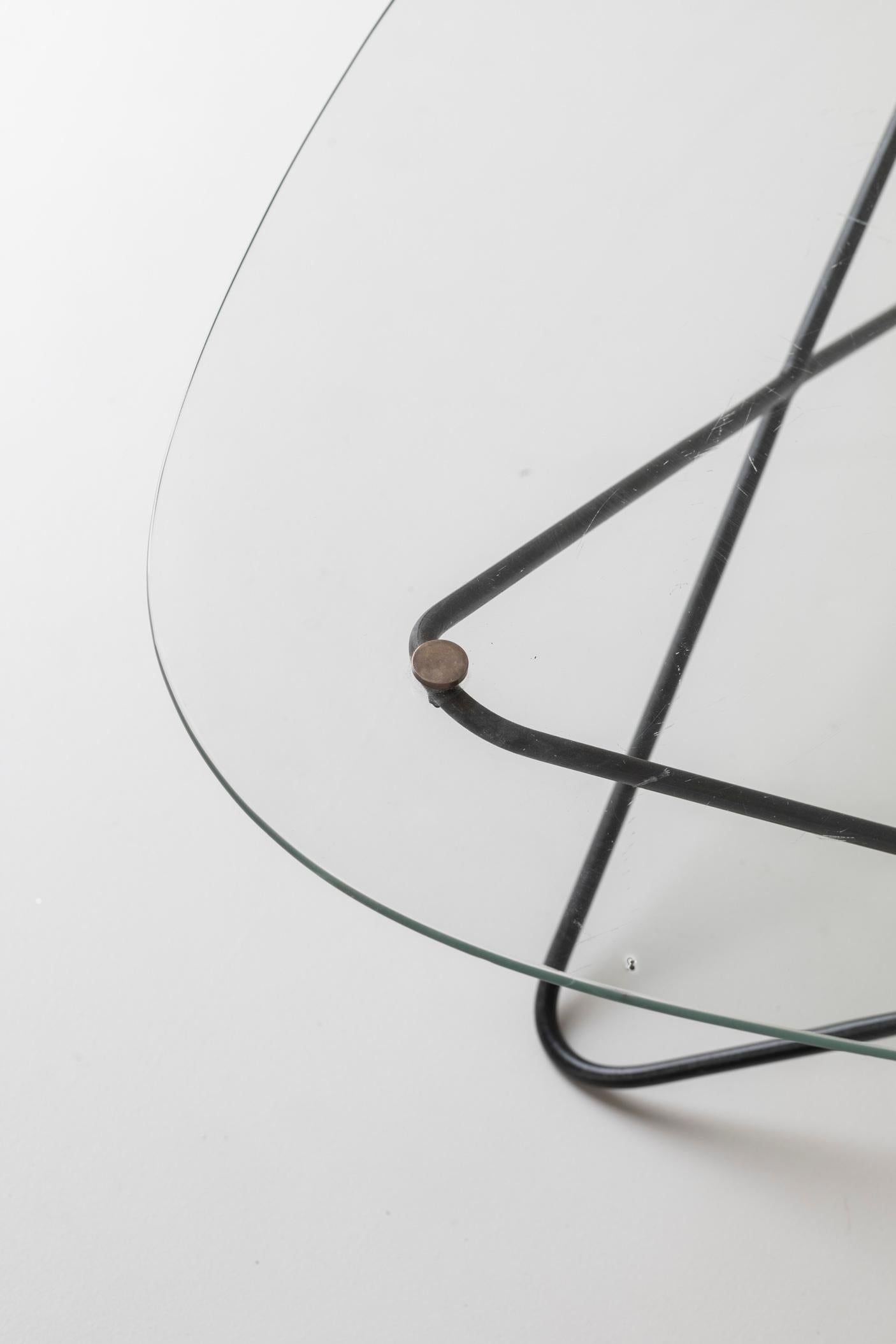 Steel Diamond Shaped Coffee Table by Florent Lasbleiz for Airborne, France 1954 For Sale