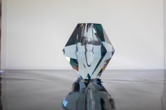 Jarrón de cristal en forma de diamante, vidrio artístico de Strömbergshyttan, Suecia
