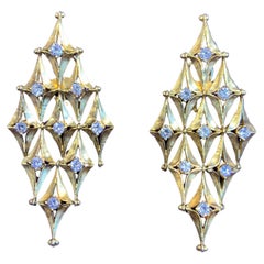 Vintage Diamond Shaped Diamond Earrings