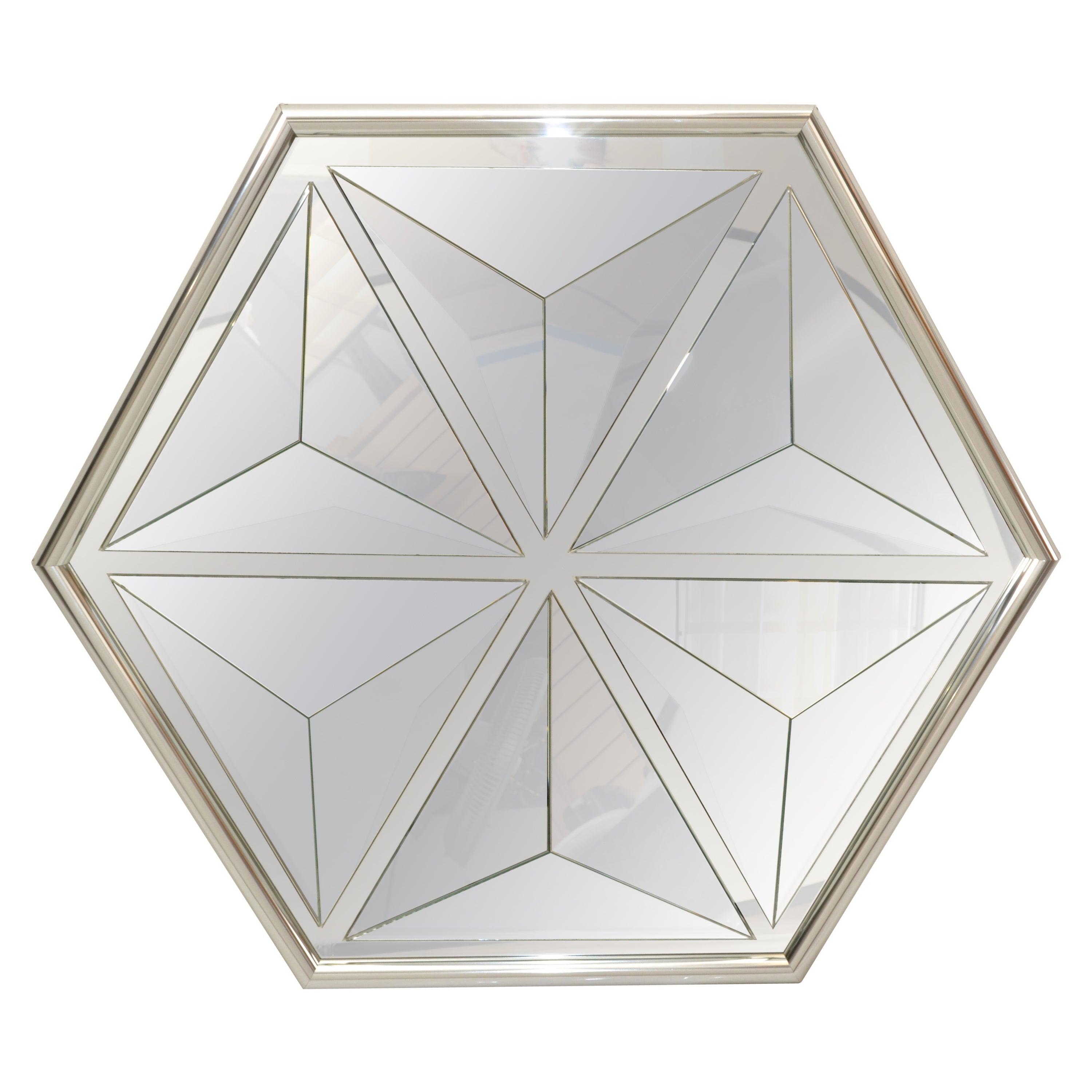 Specchio da parete ottagonale sfaccettato a forma di diamante