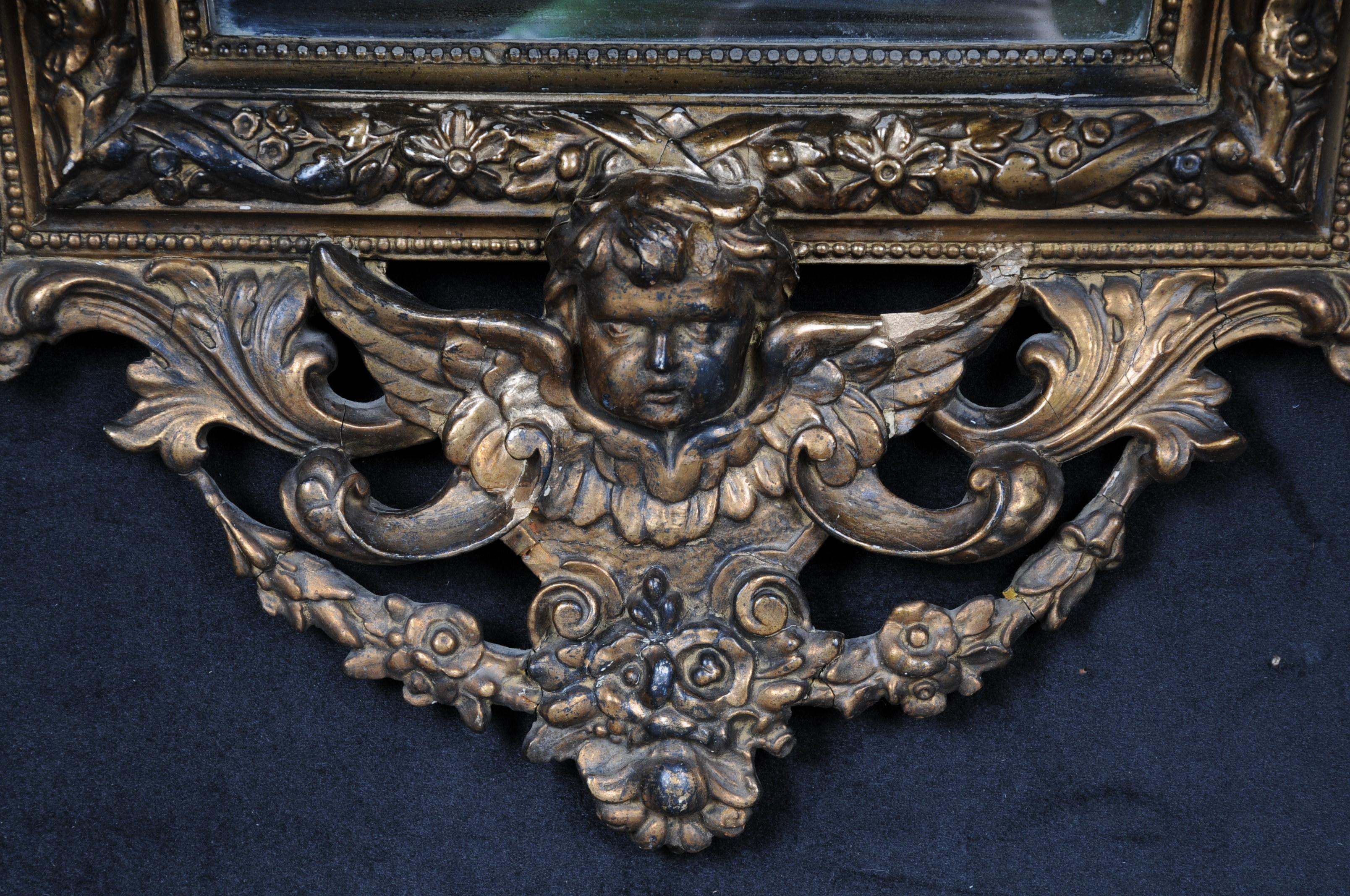 Miroir mural d'historicisme en forme de diamant, or vers 1870 en vente 3