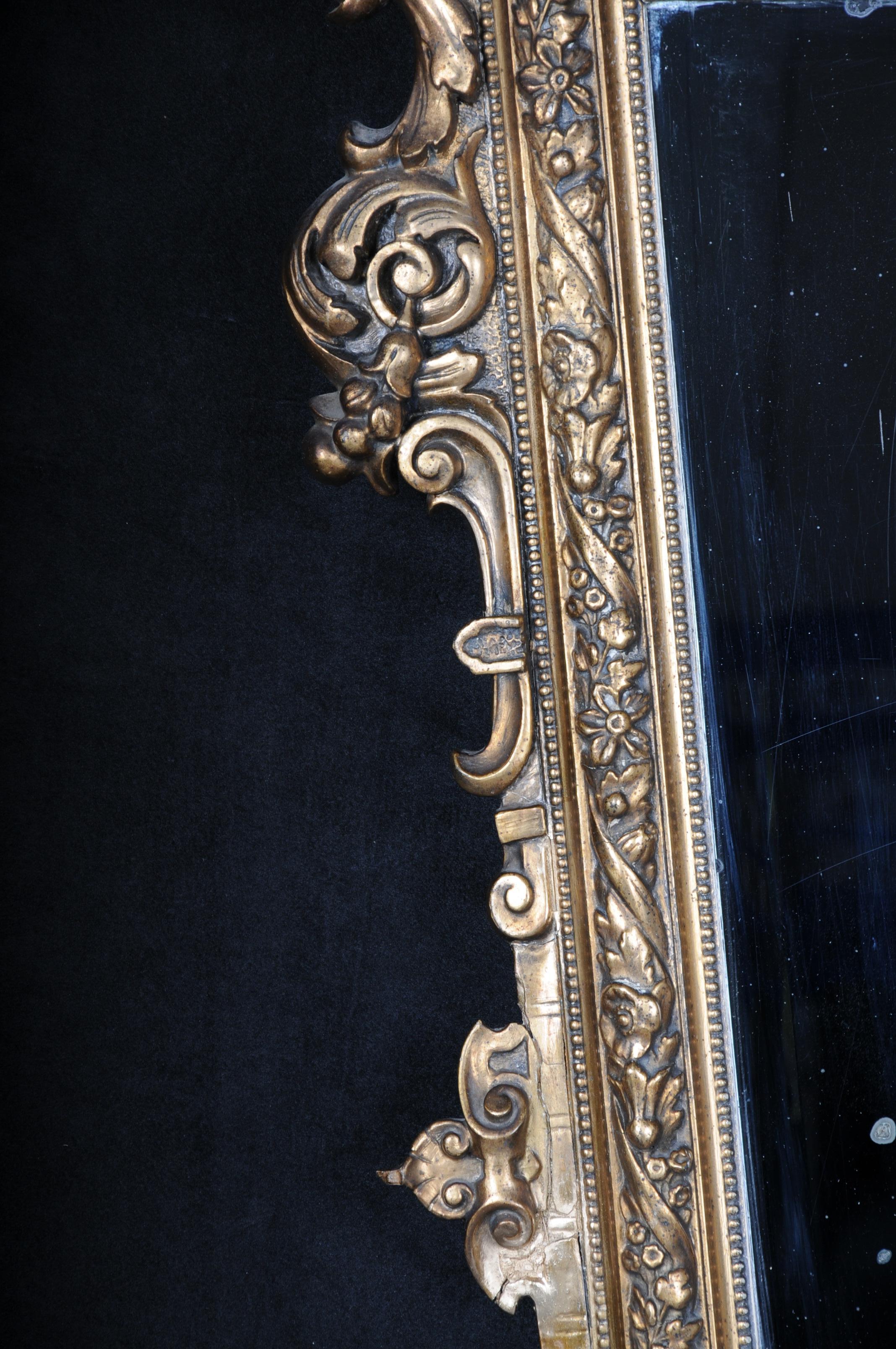 German Diamond-Shaped Historicism Wall Mirror, Gold Around 1870 For Sale
