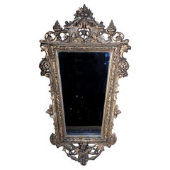 Specchio da parete a forma di diamante, storicità, oro 1870 circa