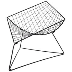 Diamond Shaped Metal Wired Chairs Designed by Niels Gammelgaard in the 1980s