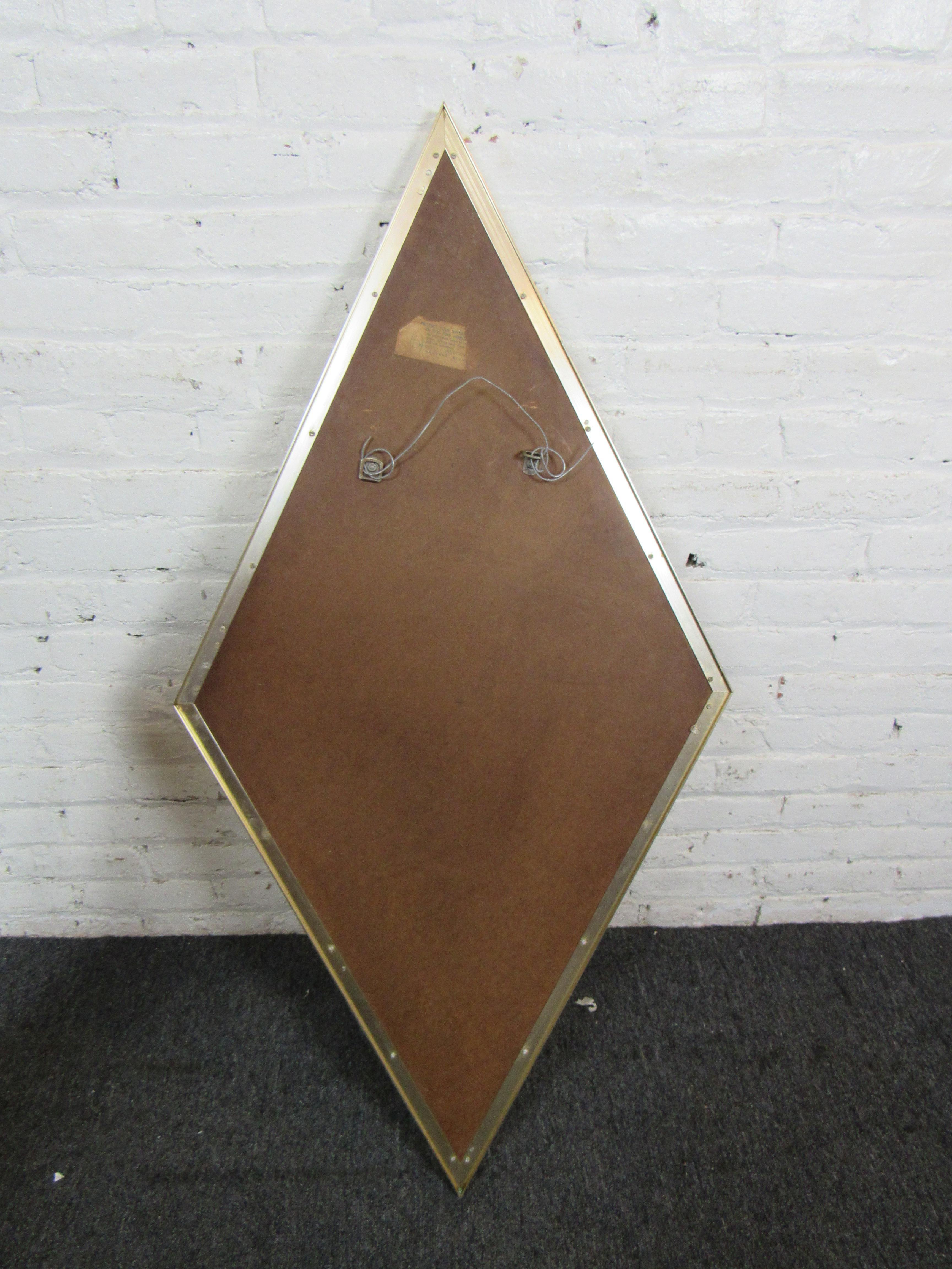 20th Century Diamond-Shaped Mid-Century Wall Mirror For Sale