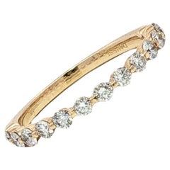 Gemeinsamer Diamantring 14 Karat Gelbgold Moderner Bandring