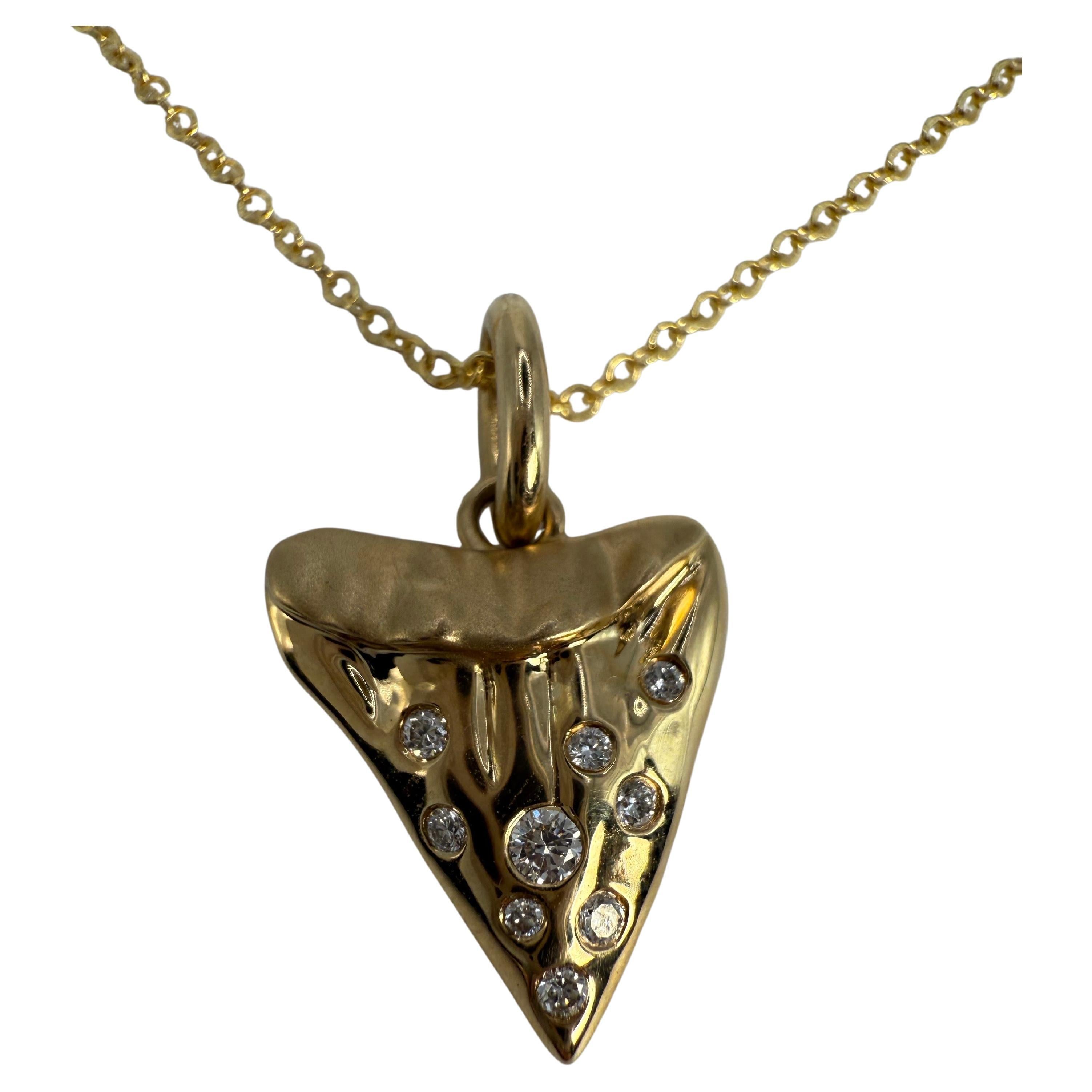 Diamond Shark Tooth 14KT gold