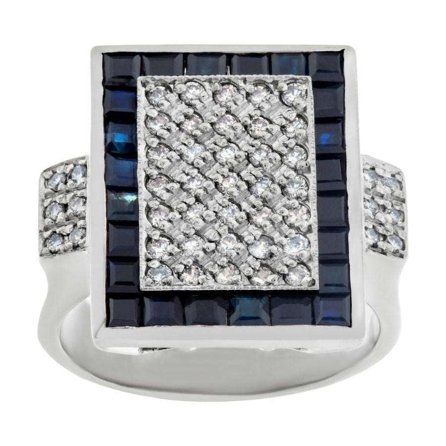 Anillo de oro blanco de 18 quilates con 0,75 quilates de diamantes en pavé