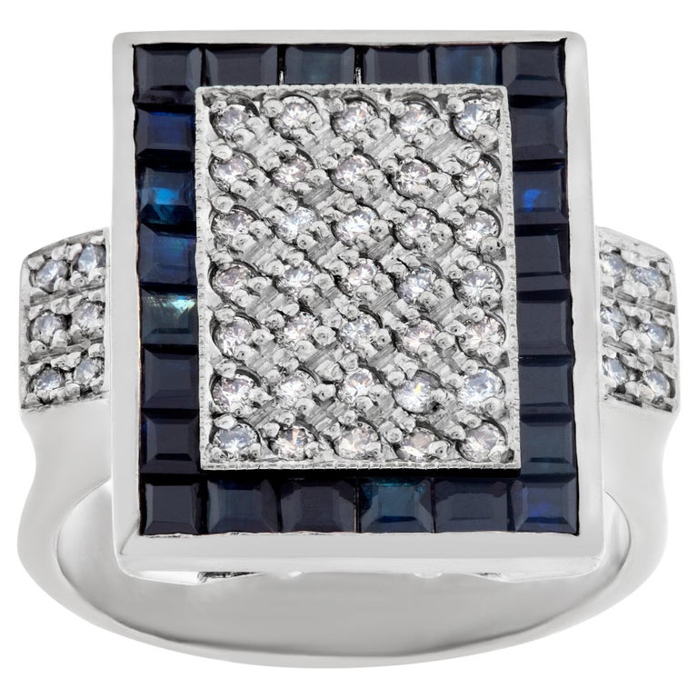 Sheild Rings Diamond Sheild Ring in 18k White Gold with 0.75 Carats in Pave Diamonds ...