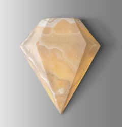 Diamond Shield I Wall Lamp by Omar Chakil in Alabaster