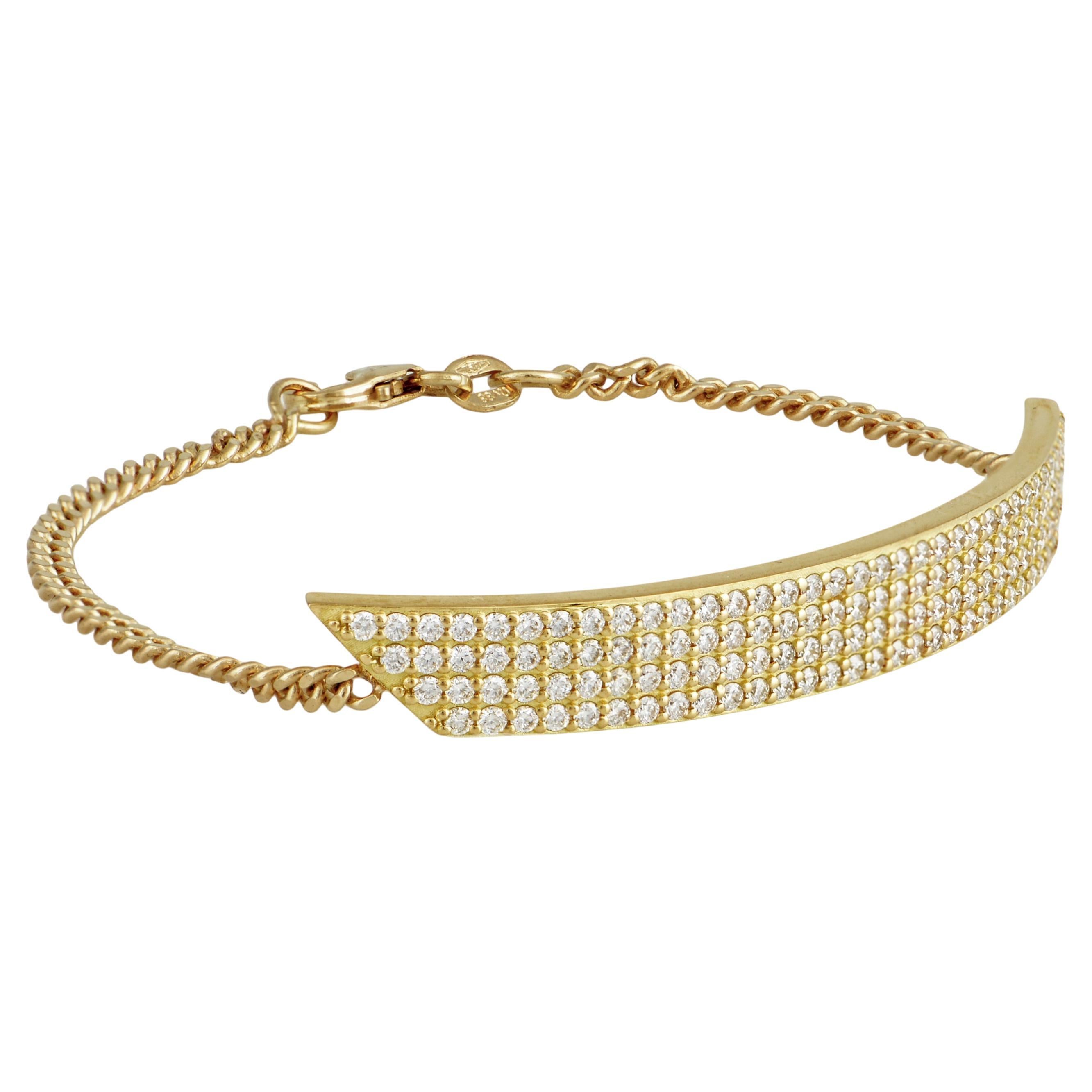 Bracelet en or jaune 18 carats serti de diamants