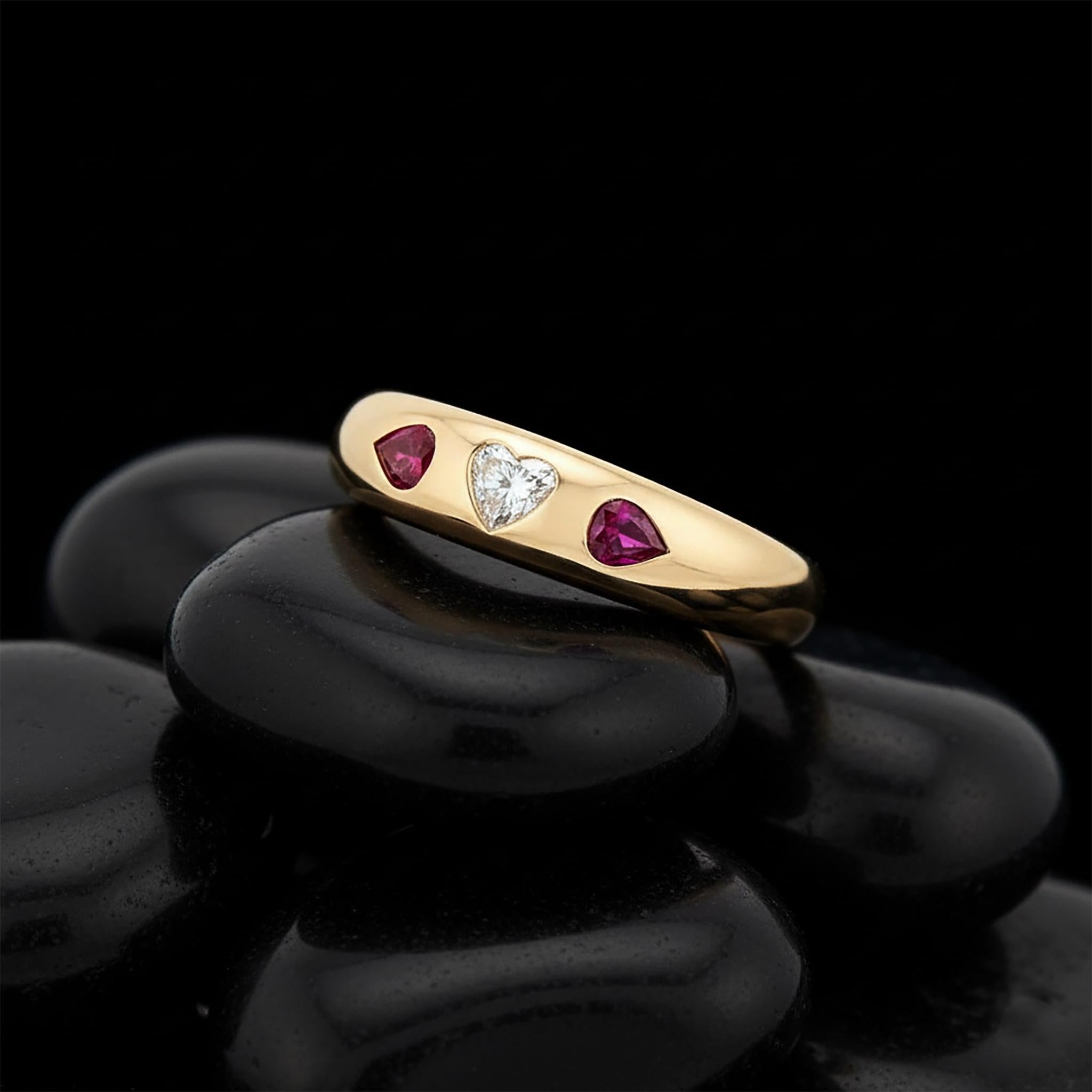 in vendita:  Anello a cupola in oro giallo Diamond Shine Ruby 14K (o 18k su richiesta) 3