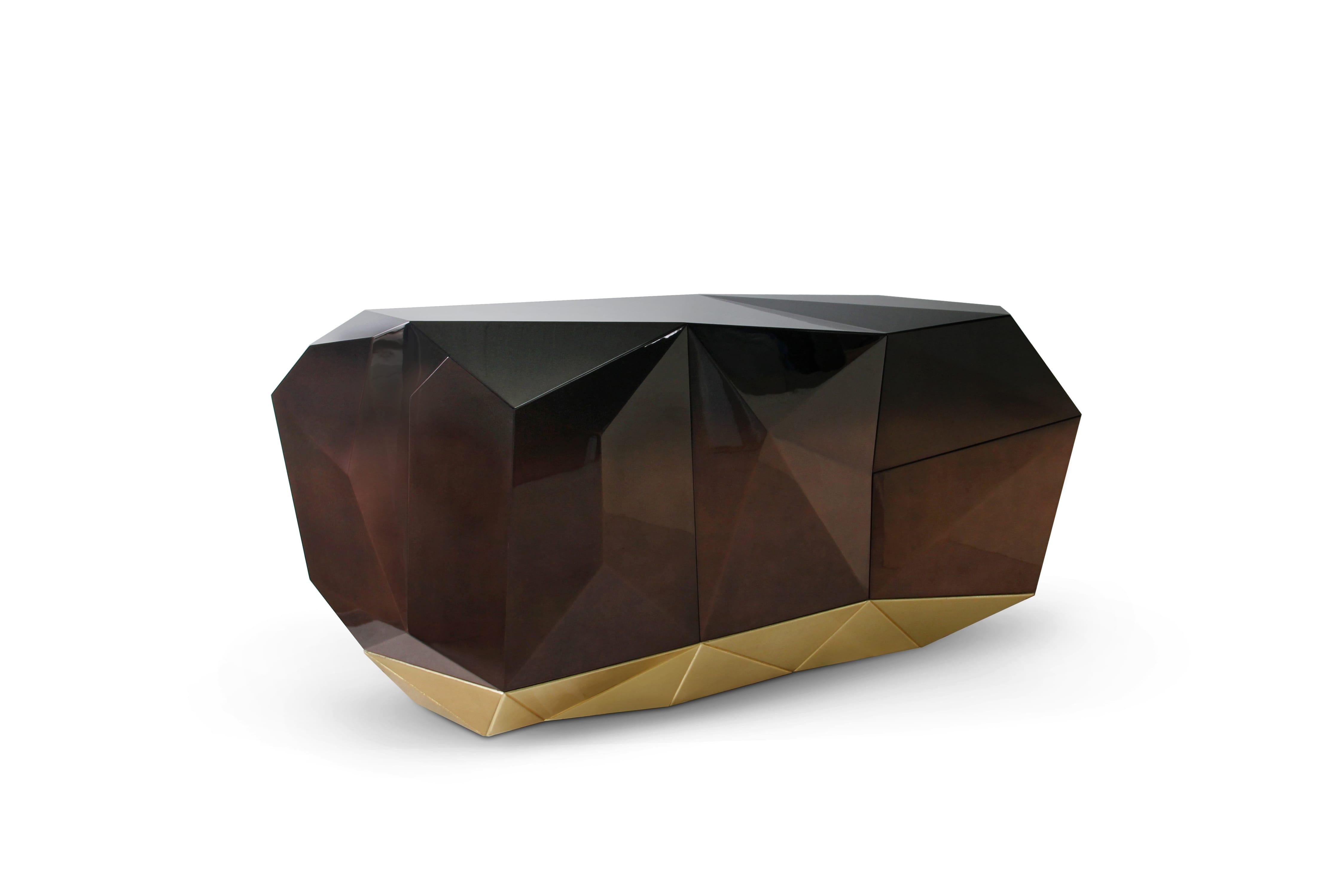 Carved Diamond Chocolate Sideboard by Boca do Lobo For Sale