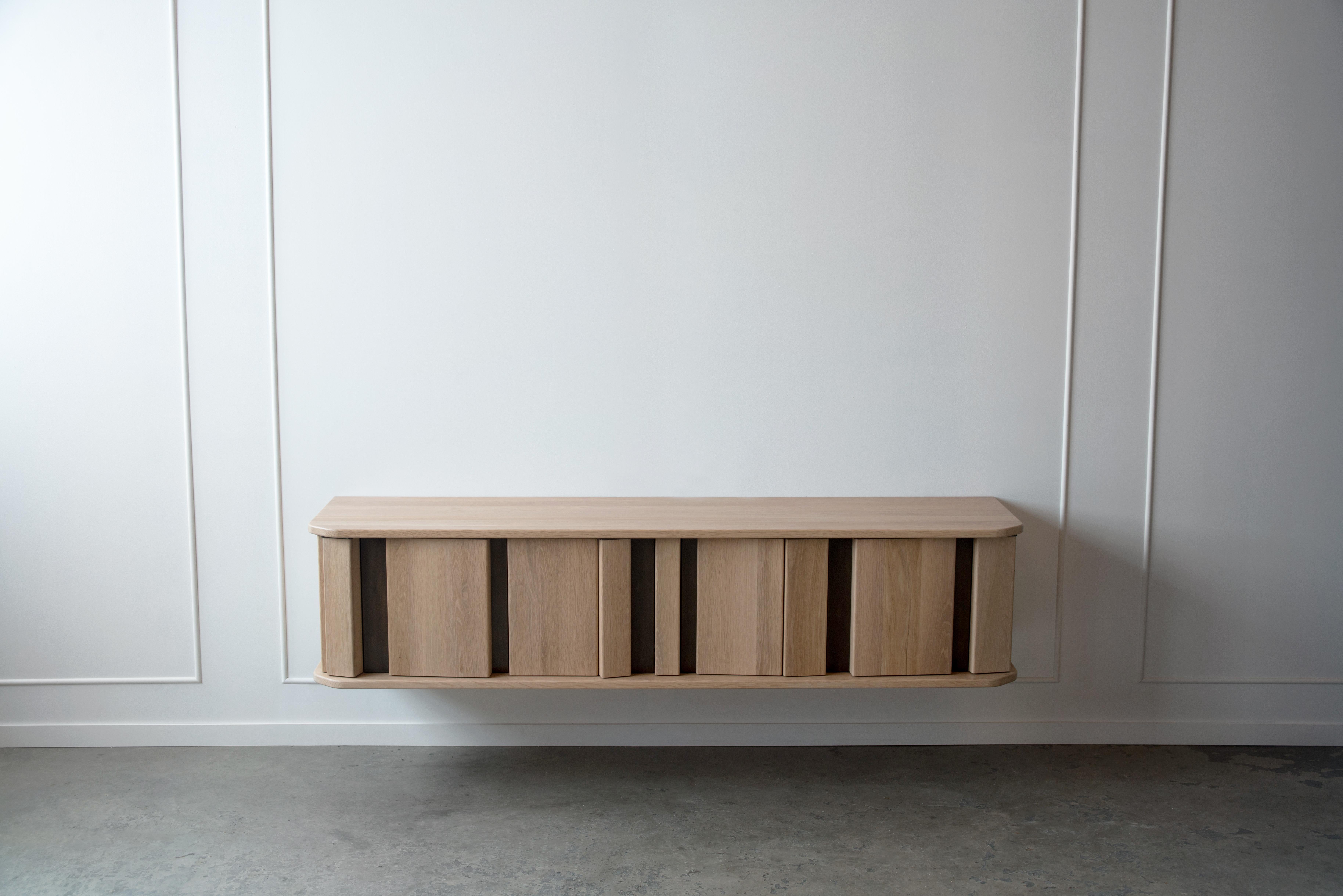 Modern Diamond Sideboard in White Oak and Antique Bronze by Simon Johns For Sale
