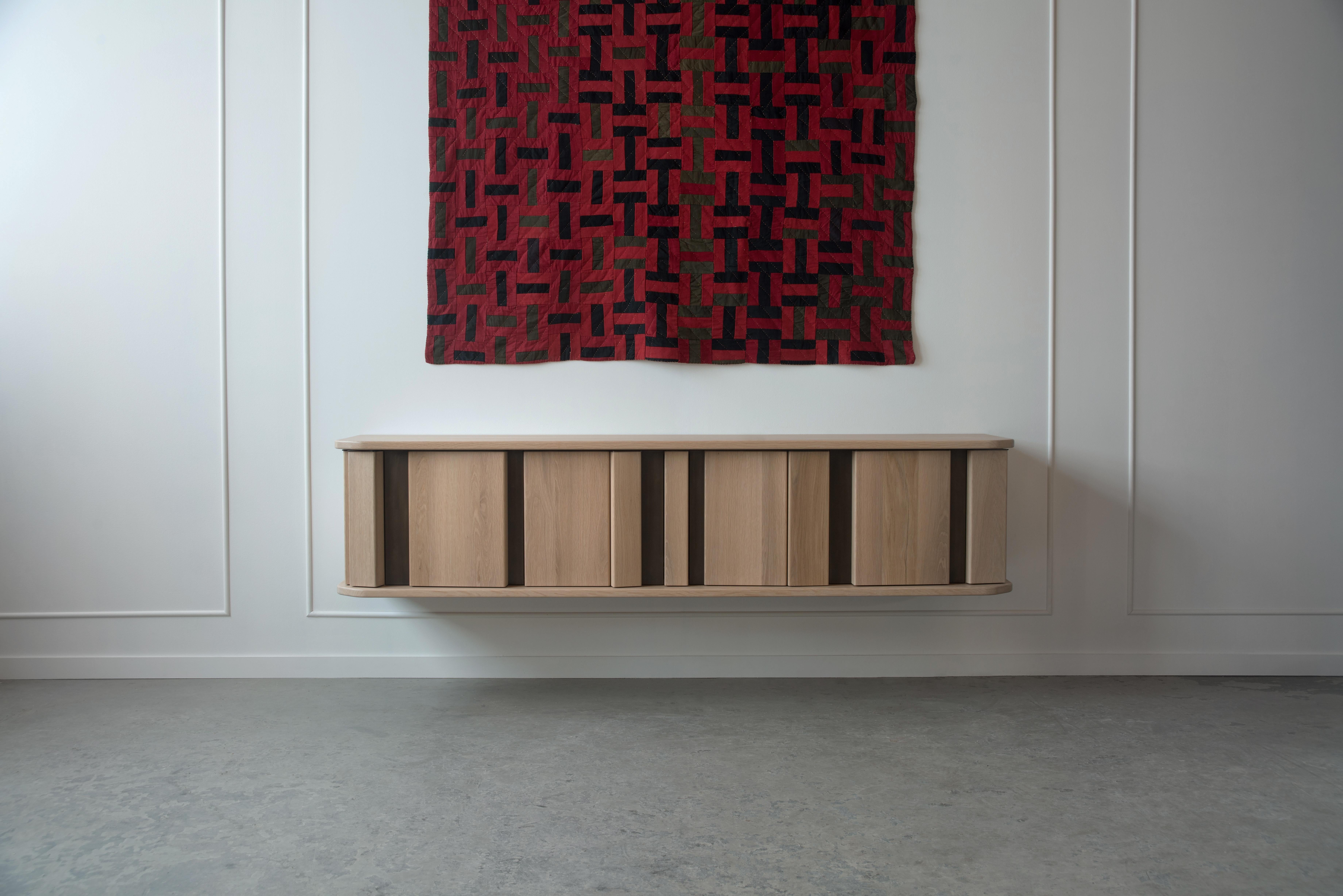 Bronzed Diamond Sideboard in White Oak and Antique Bronze by Simon Johns For Sale