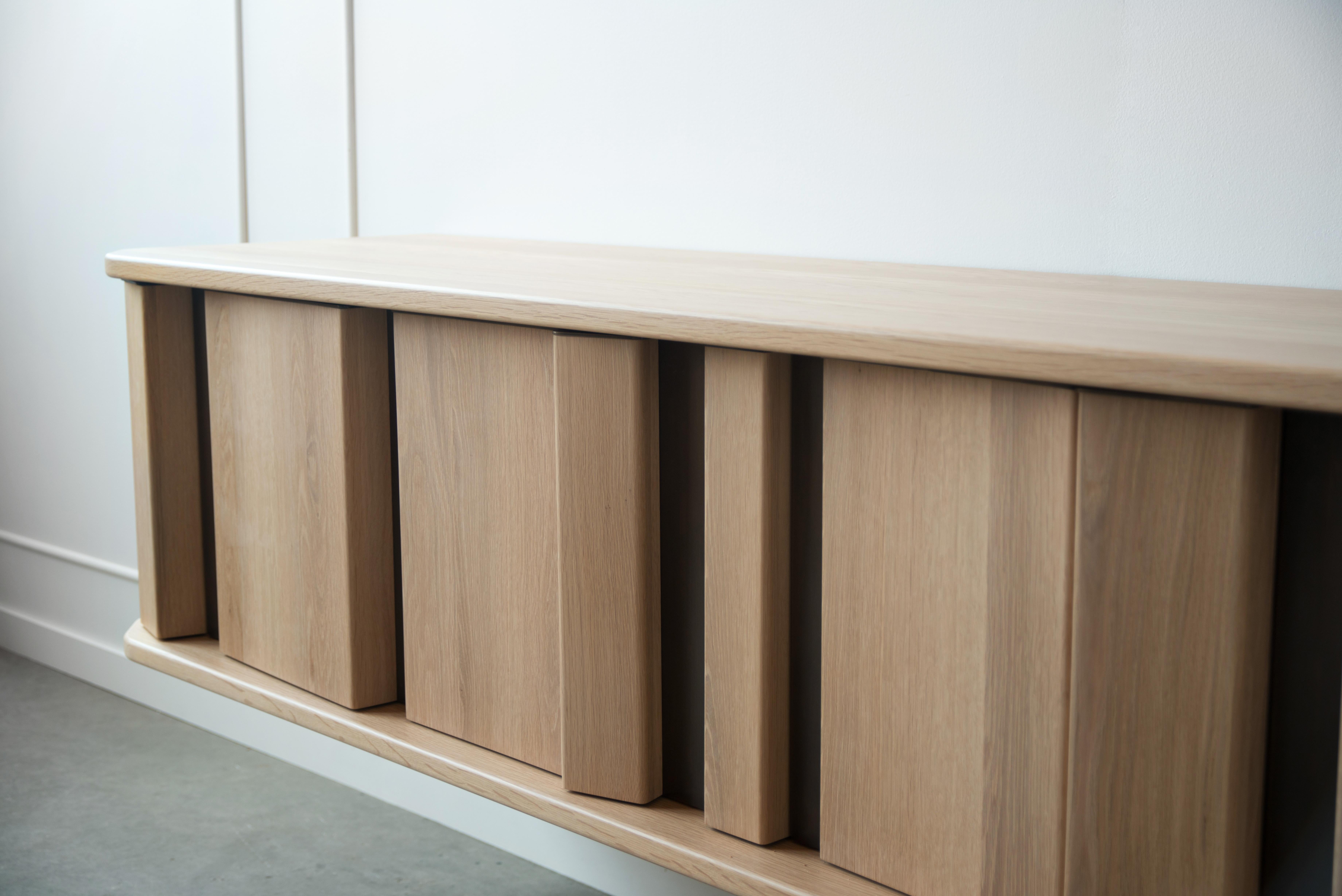 Contemporary Diamond Sideboard in White Oak and Antique Bronze by Simon Johns For Sale