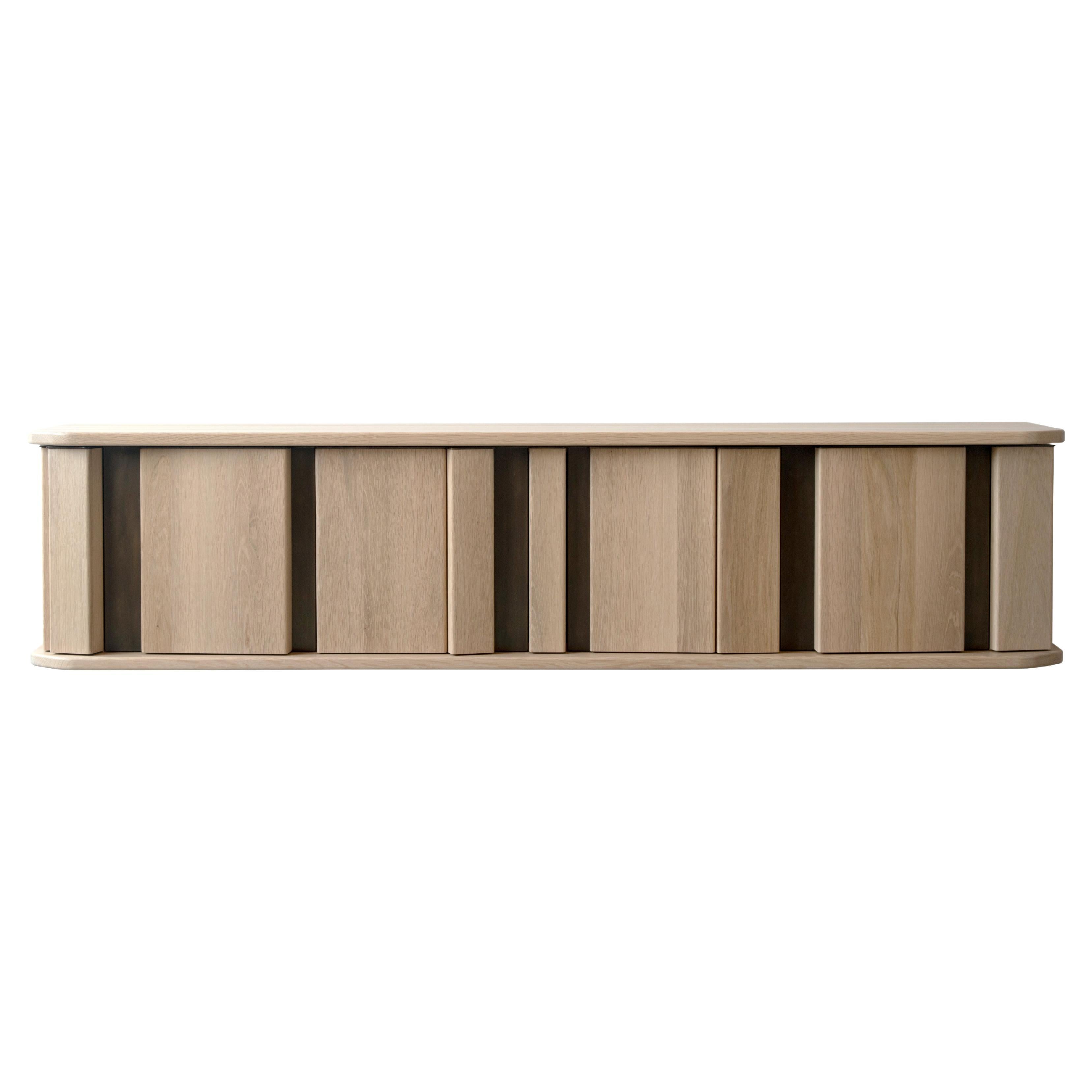 Diamond Sideboard in White Oak and Antique Bronze by Simon Johns