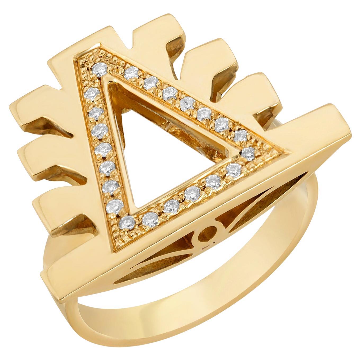 Diamond Signet 18k Gold Ring