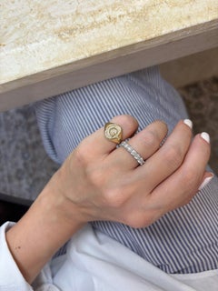 Letter G, Diamond Signet Ring 0.19cts, 18K Yellow Gold, 3.5g gold