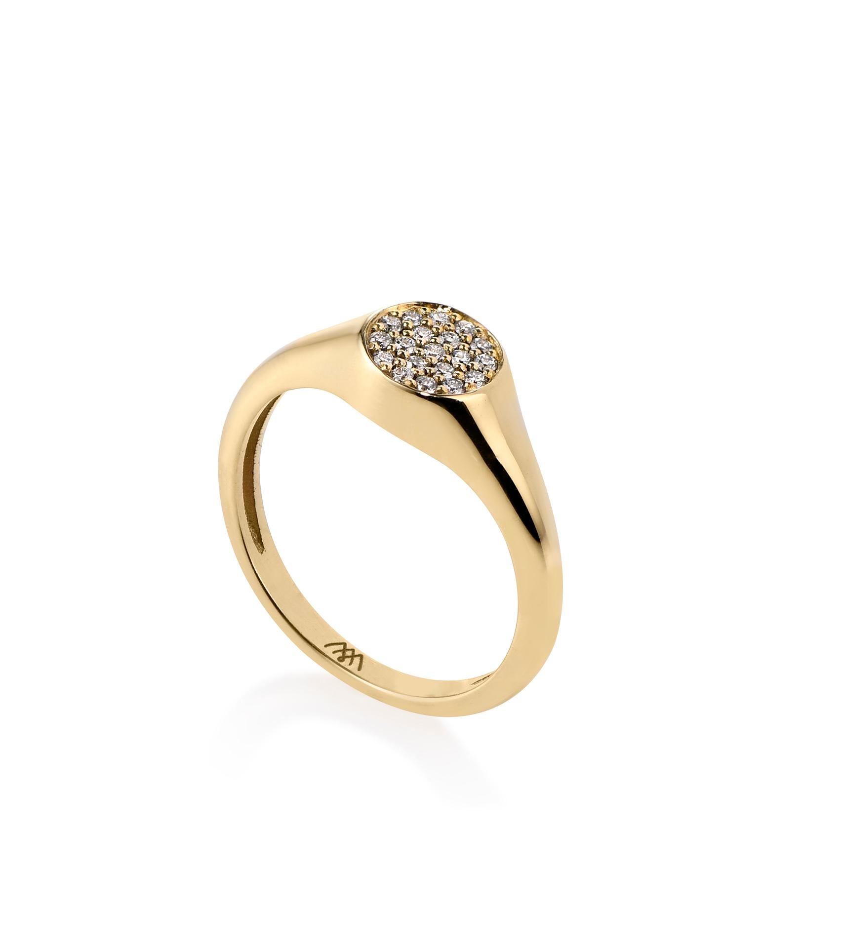 For Sale:  Diamond Signet Ring, 18K gold 2