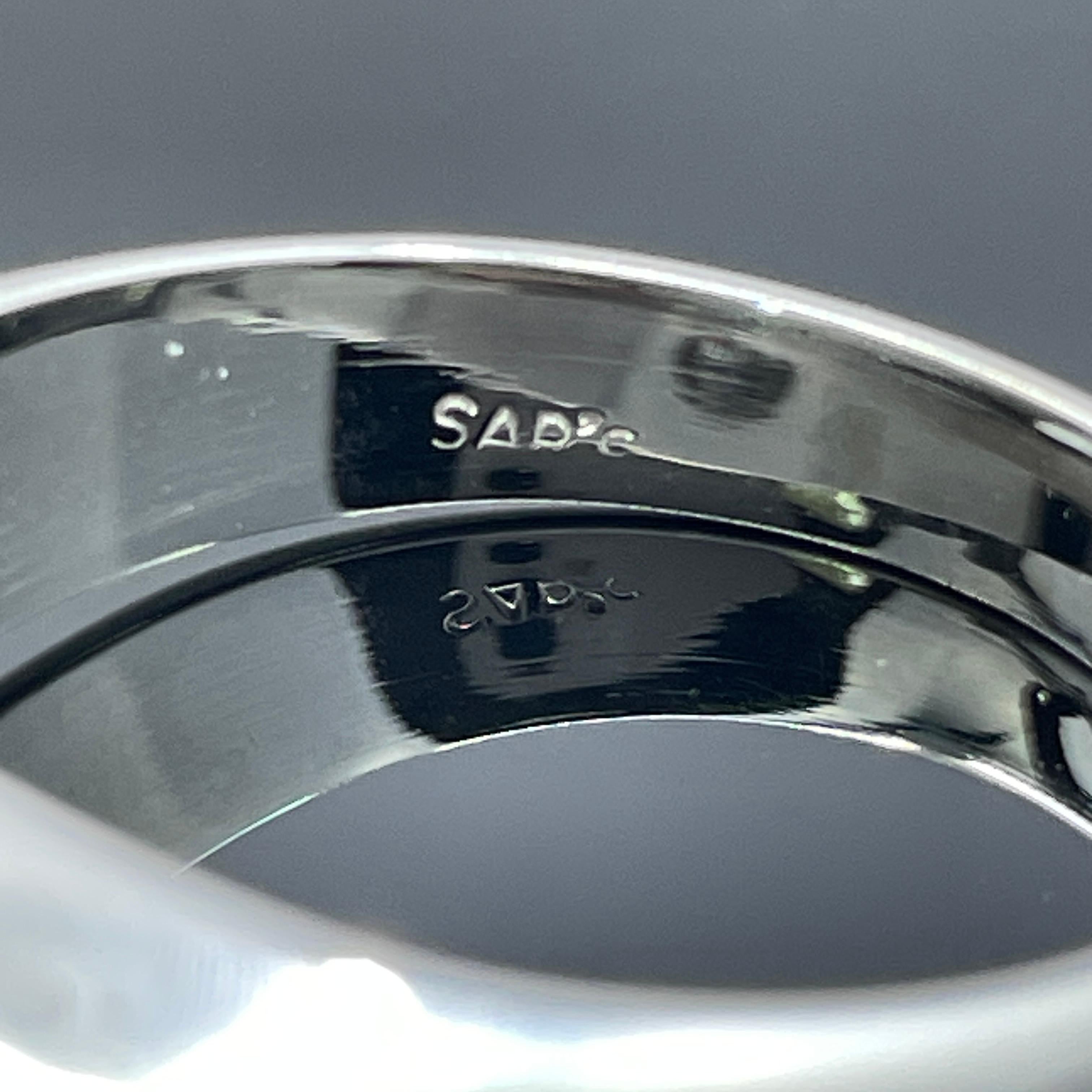 Diamond Signet Ring .49ct Round Brilliant F/VS - 14k White Gold Sz 9.25 For Sale 3