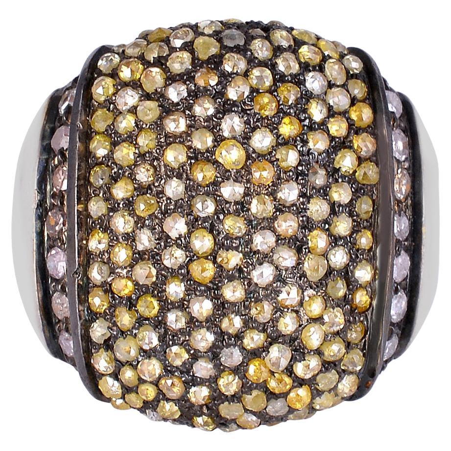 2.10cts Single Cut Diamond 925 sterling Silver Ring For Sale at 1stDibs