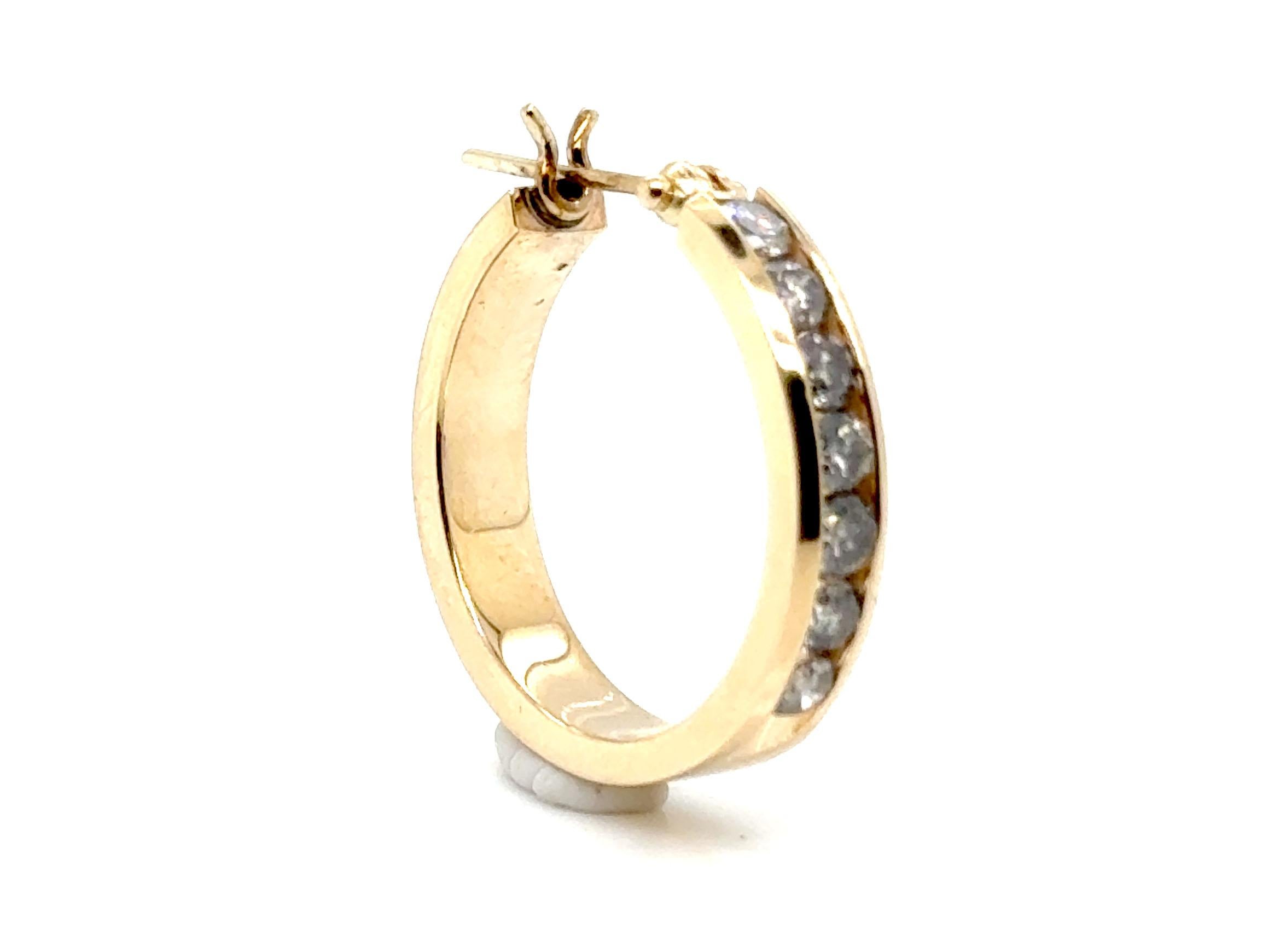 Diamant Einreihiger Diamant-Ohrring 1/2 Karat Mined Runder Brillantschliff 14K Gold .50 Karat (Rundschliff)