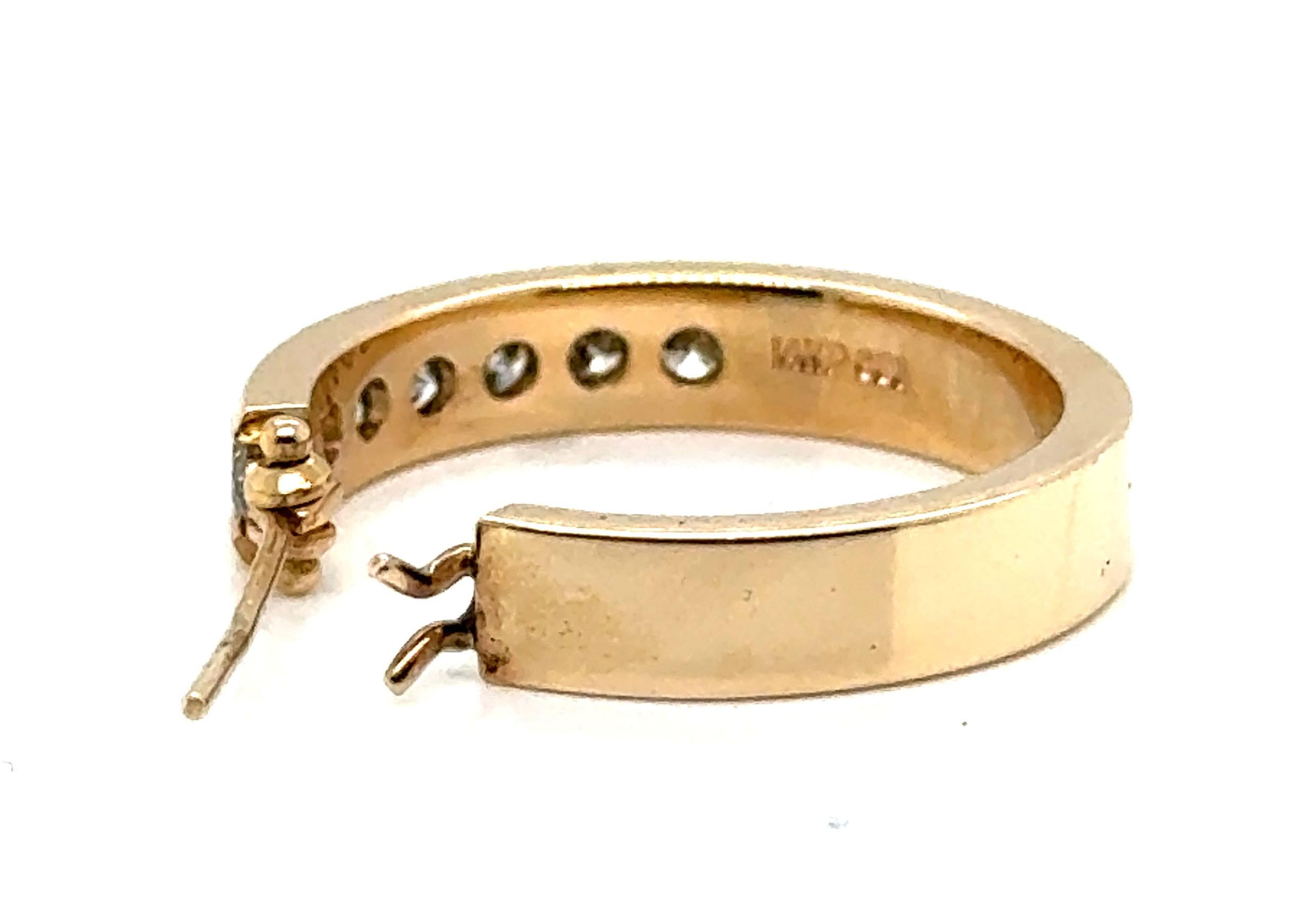 Diamant Einreihiger Diamant-Ohrring 1/2 Karat Mined Runder Brillantschliff 14K Gold .50 Karat im Zustand „Hervorragend“ in Dearborn, MI