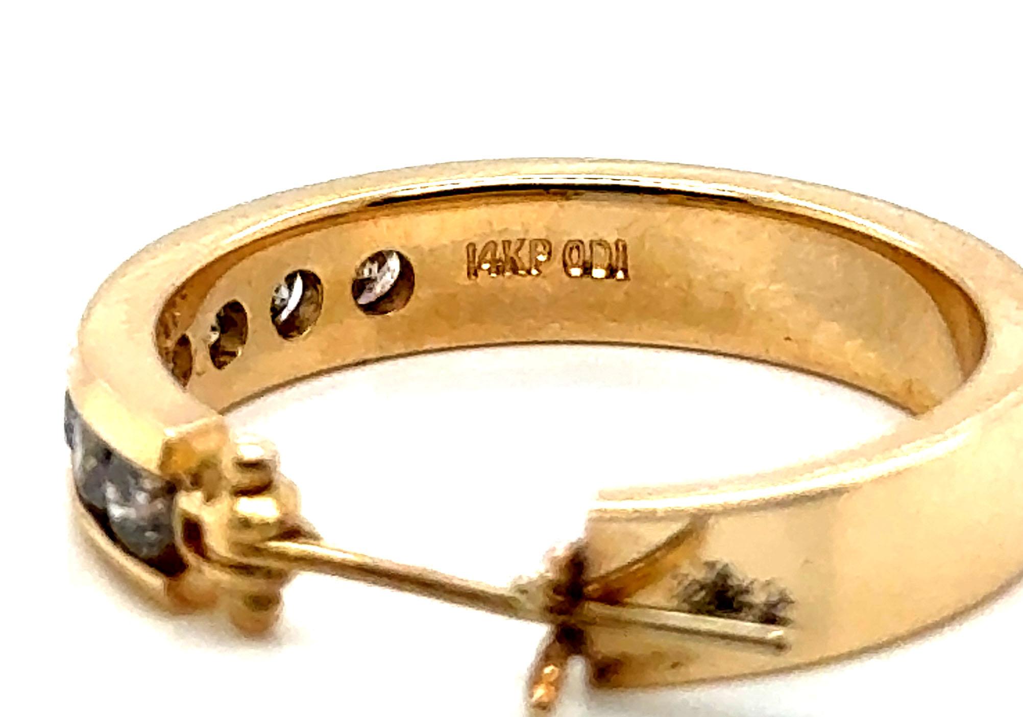 Diamant Einreihiger Diamant-Ohrring 1/2 Karat Mined Runder Brillantschliff 14K Gold .50 Karat für Damen oder Herren