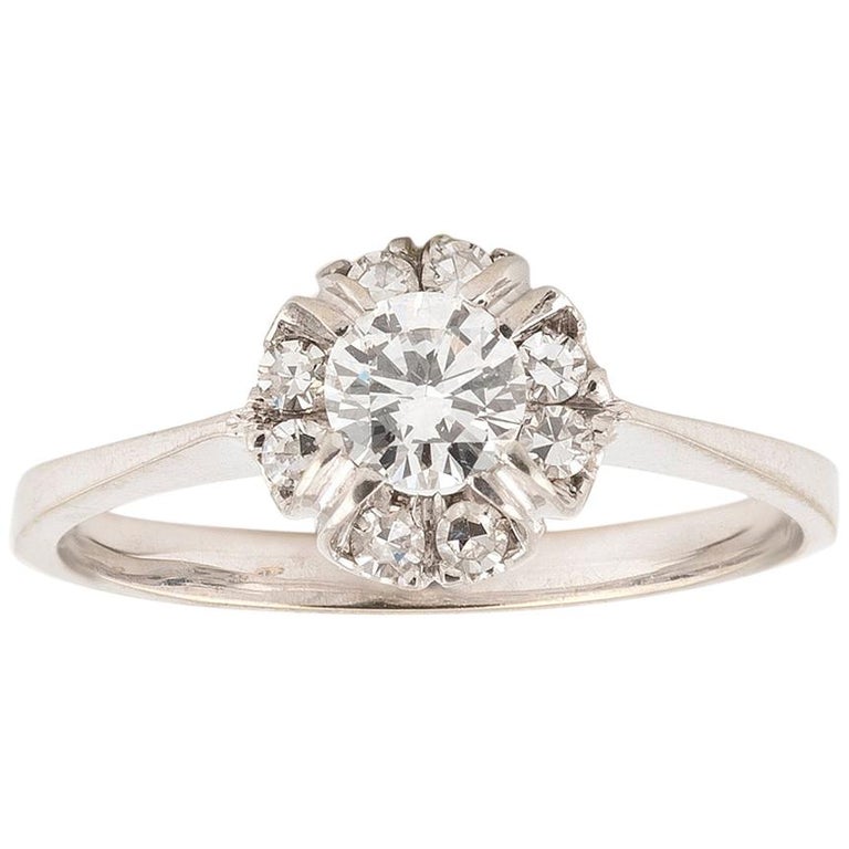 Diamond Single-Stone Ring For Sale at 1stdibs
