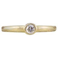 Diamond Single Stone Ring in Yellow Gold Bezel Setting