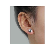 Diamond Single Stone Solitaire Stud Surrounded by Halo Cluster 1.20 ct Earrings