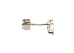 Diamond Single Stud Earring Marquise Pushback Mined .30ct F SI1 14K White Gold